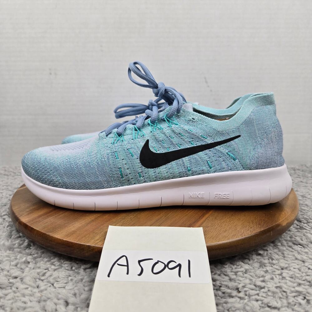 Nike Womens 12 Free RN Flyknit 2017 Blue Tint Athletic Casual Gym Running Shoe